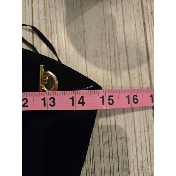 Rebecca Vallance Women's Black Cocktail Dress 2 Gold Chain Straps Sleeveless - Picture 12 of 12